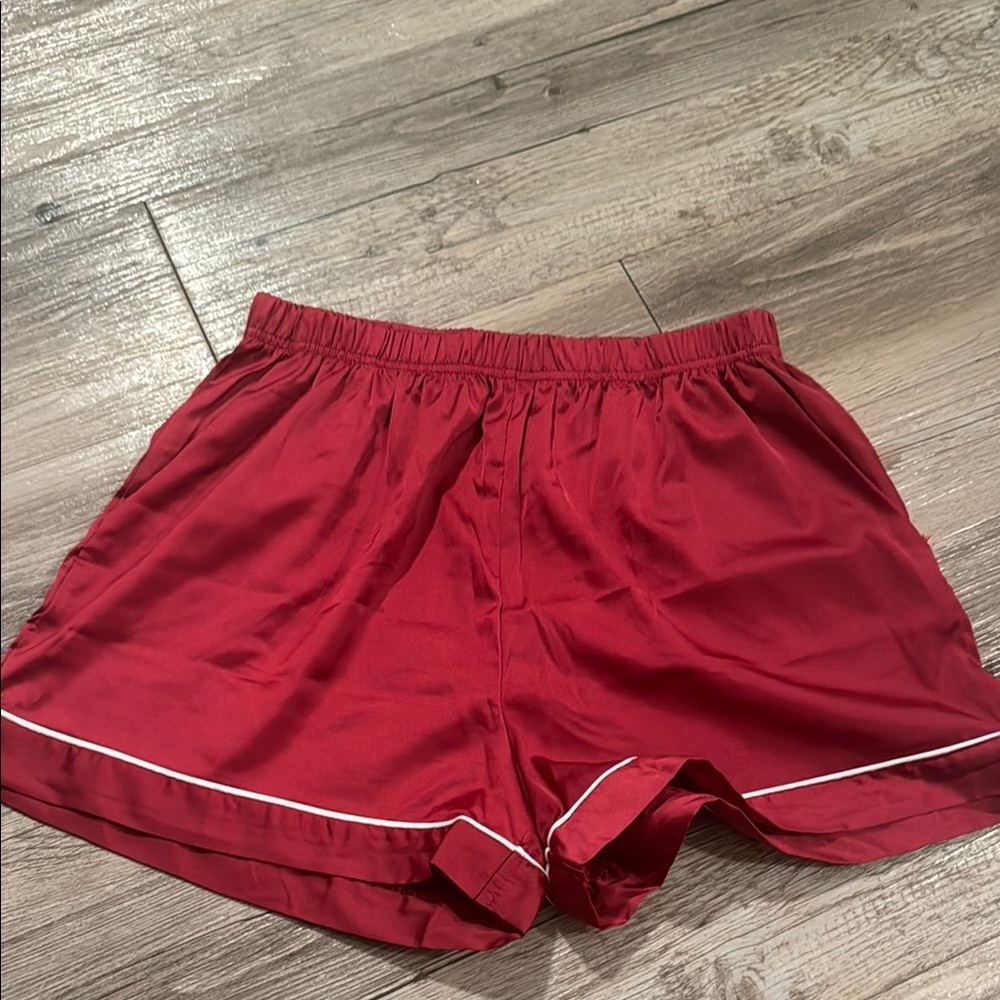 Red Athletic Shorts with White Trim